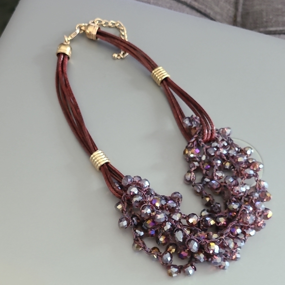 Purple Beaded‎ Necklace